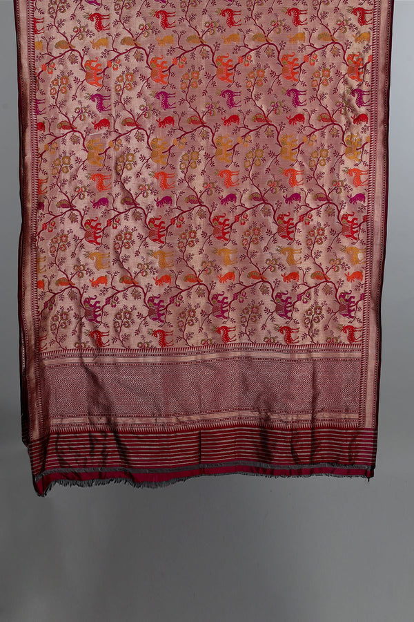 Handwoven Dark Magenta Dupatta - AJA CREATION 124