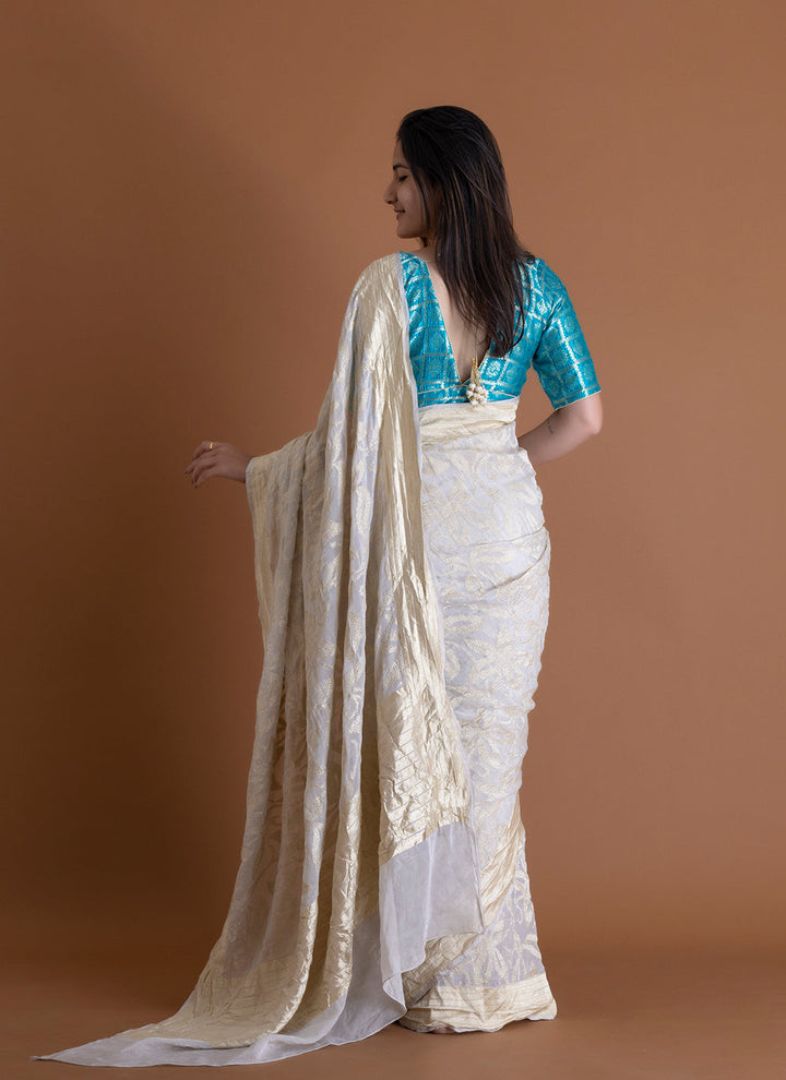 Handwoven White Dyeable Saree - AJA CREATION 263