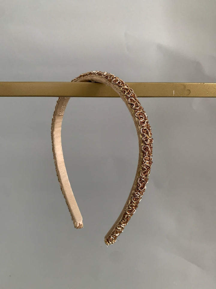 Golden & Copper Hand Embroidery Headband - AJA CREATION 