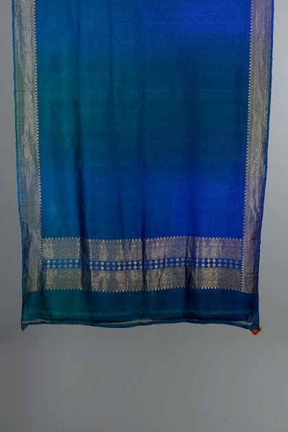 Handwoven Blue Shaded Dupatta - AJA CREATION 73