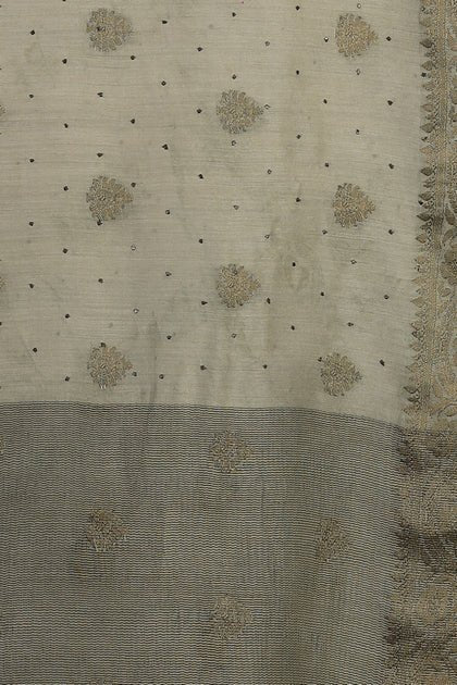 Handwoven Cream Dupatta - AJA CREATION 159