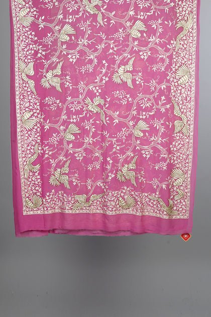 Handwoven Light Pink Dupatta - AJA CREATION 85