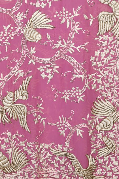 Handwoven Light Pink Dupatta - AJA CREATION 85