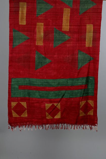 Handwoven Maroon Dupatta - AJA CREATION 