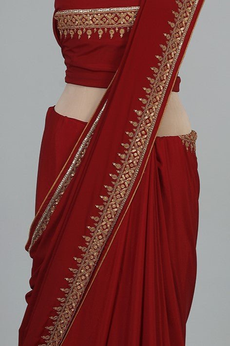 Handwoven Maroon Saree - AJA CREATION 49