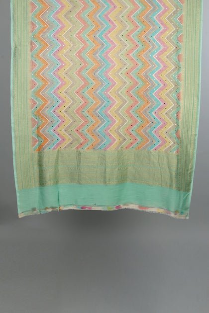 Handwoven Multi Colour Dupatta - AJA CREATION 128