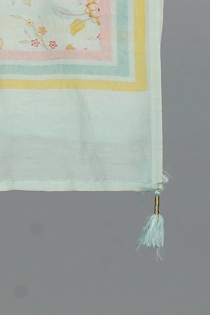 Handwoven Sky Dupatta - AJA CREATION 