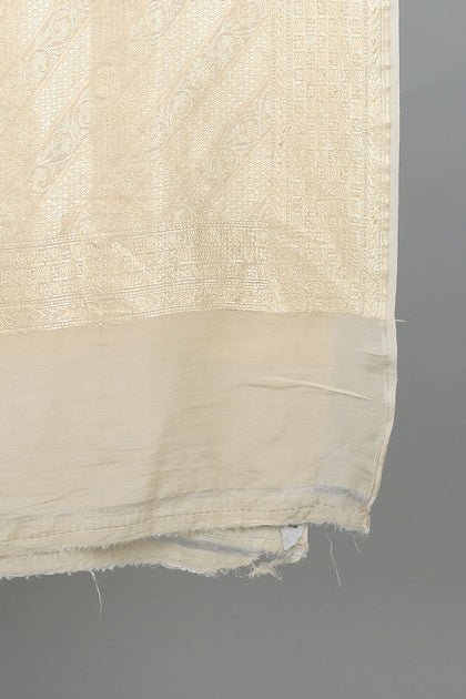 Handwoven White Dupatta - AJA CREATION 