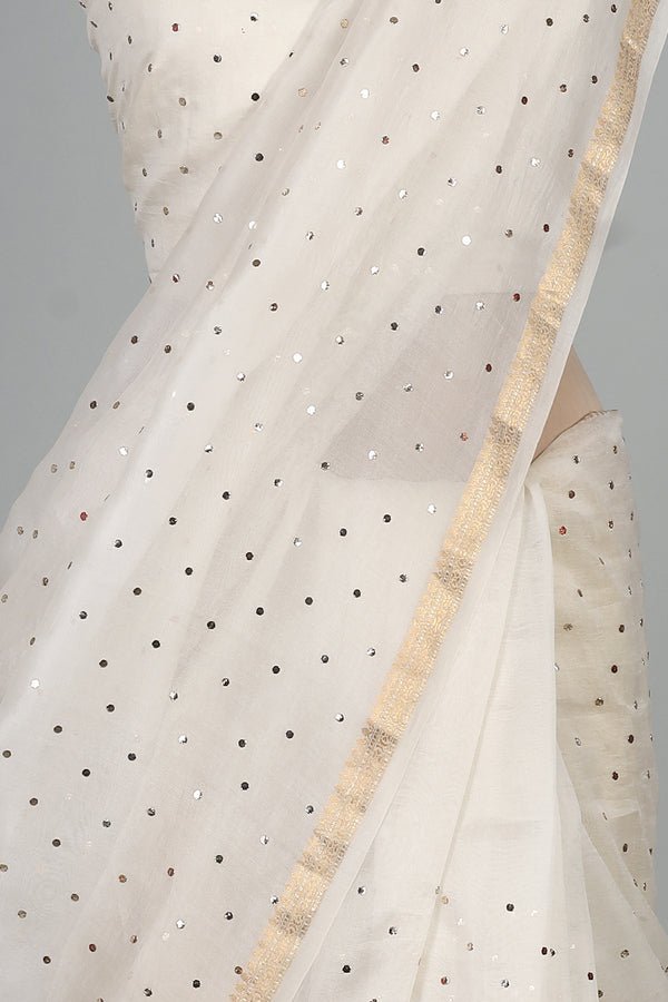 Handwoven White Dyeable Saree - AJA CREATION 189