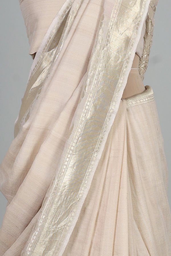 Handwoven White Dyeable Saree - AJA CREATION 278