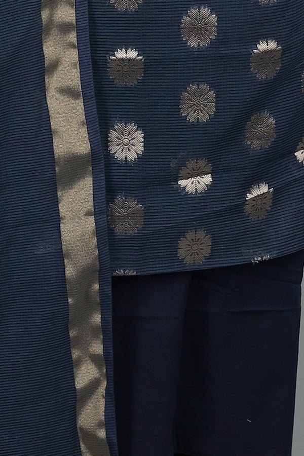 Navy Blue Unstitched Dress Suit - AJA CREATION 87