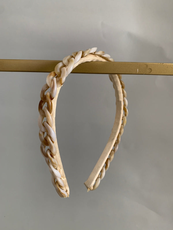 Offwhite and Beige Headband - AJA CREATION 