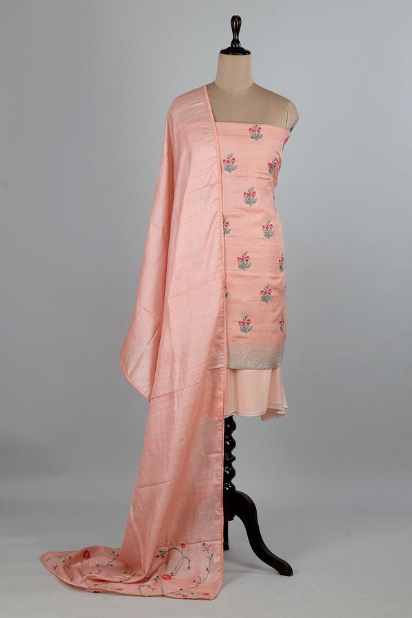 Peach Unstitched Dress Suit - AJA CREATION 239