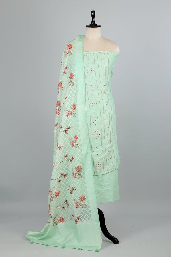 Sea Green Unstitched Dress Suit - AJA CREATION 165DS