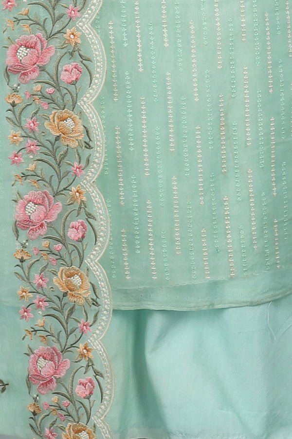 Sea Green Unstitched Dress Suit - AJA CREATION 228